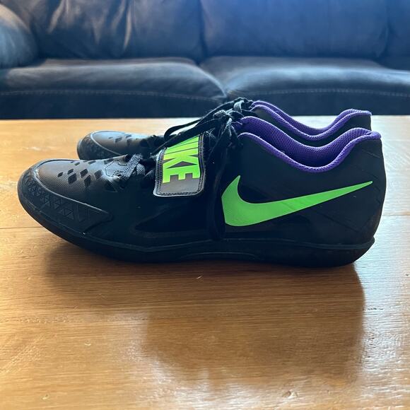 Nike Zoom Rotational 5 Men’s 8.5 Track & Field Shoes Black Volt Green 685134-035 - Picture 5 of 8